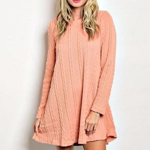 NWT Loveriche Gray Cable Knit Sweater Dress Sz S